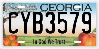 GA license plate CYB3579