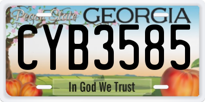 GA license plate CYB3585