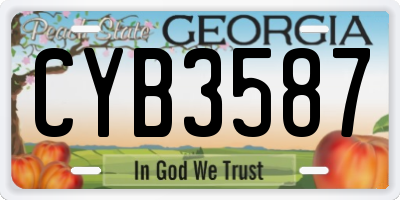 GA license plate CYB3587