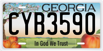 GA license plate CYB3590