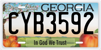 GA license plate CYB3592