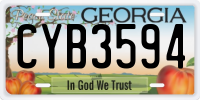 GA license plate CYB3594