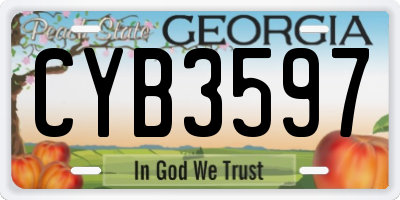 GA license plate CYB3597