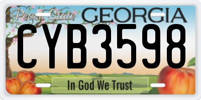 GA license plate CYB3598
