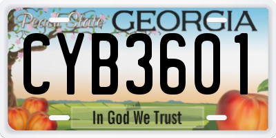 GA license plate CYB3601