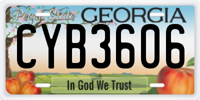 GA license plate CYB3606