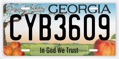 GA license plate CYB3609