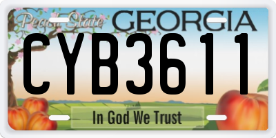 GA license plate CYB3611