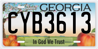 GA license plate CYB3613