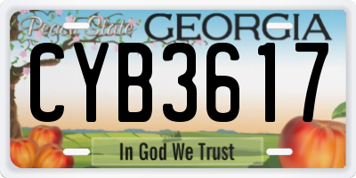 GA license plate CYB3617