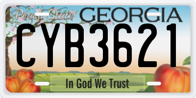 GA license plate CYB3621