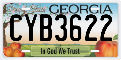 GA license plate CYB3622