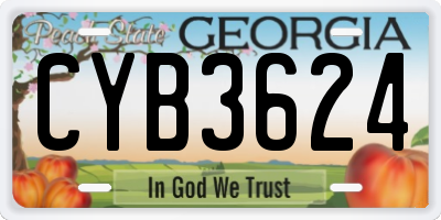 GA license plate CYB3624