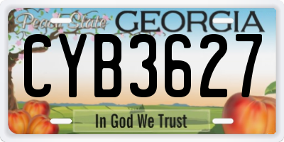 GA license plate CYB3627