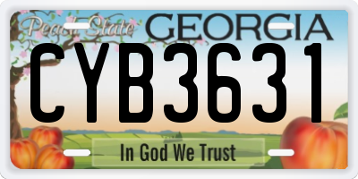 GA license plate CYB3631