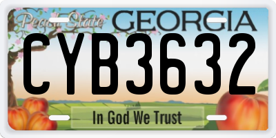 GA license plate CYB3632