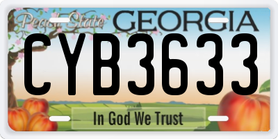 GA license plate CYB3633