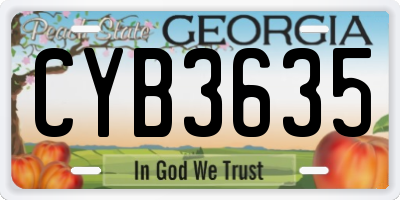 GA license plate CYB3635