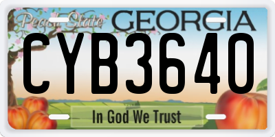 GA license plate CYB3640