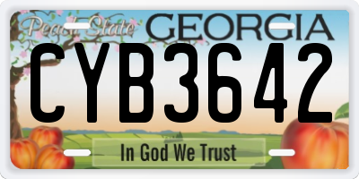 GA license plate CYB3642
