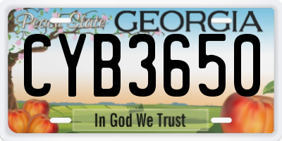 GA license plate CYB3650