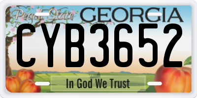 GA license plate CYB3652