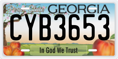 GA license plate CYB3653
