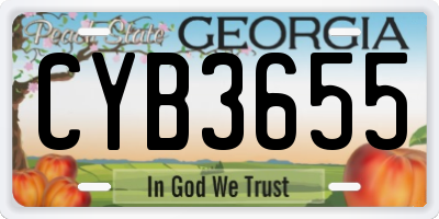 GA license plate CYB3655