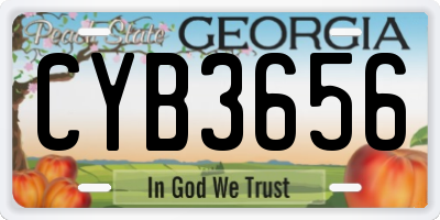 GA license plate CYB3656