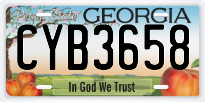 GA license plate CYB3658