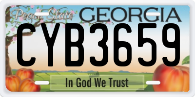 GA license plate CYB3659