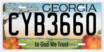 GA license plate CYB3660