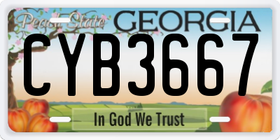 GA license plate CYB3667