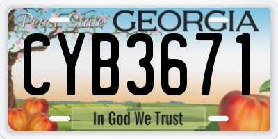 GA license plate CYB3671