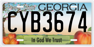 GA license plate CYB3674