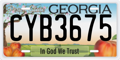 GA license plate CYB3675