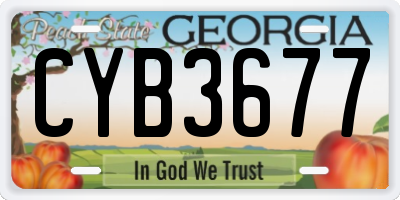 GA license plate CYB3677