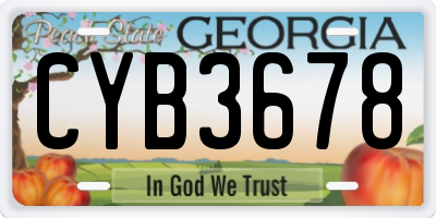GA license plate CYB3678
