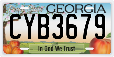 GA license plate CYB3679