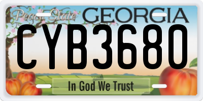 GA license plate CYB3680
