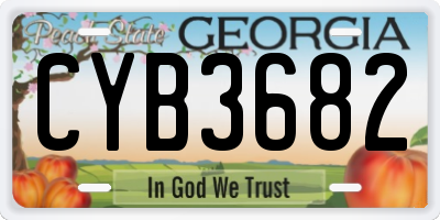 GA license plate CYB3682