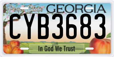 GA license plate CYB3683