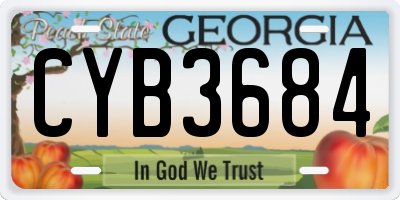 GA license plate CYB3684