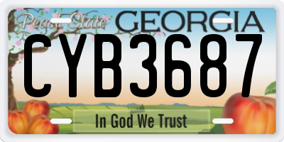GA license plate CYB3687