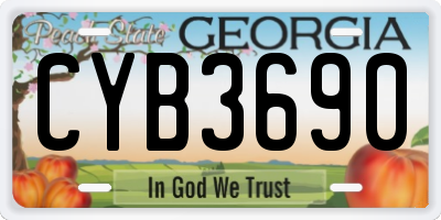 GA license plate CYB3690