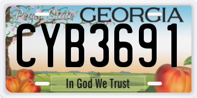GA license plate CYB3691