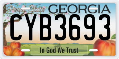 GA license plate CYB3693