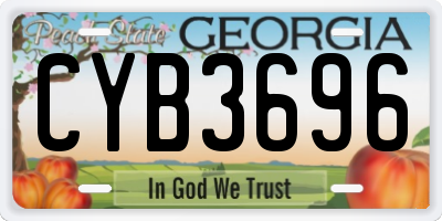 GA license plate CYB3696