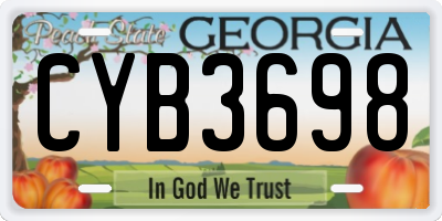 GA license plate CYB3698