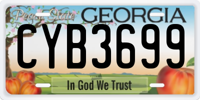 GA license plate CYB3699